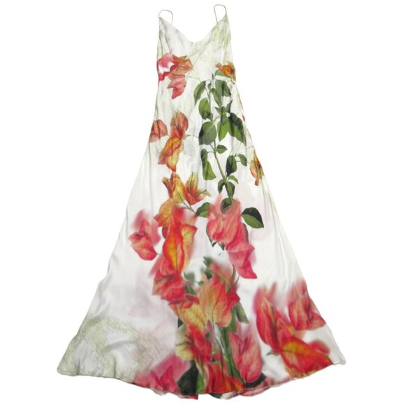 Socapri Dresses & Skirts - NWT SOCAPRI Floral Maxi in White Floral Print Silk Blend Slip Tank Dress 44